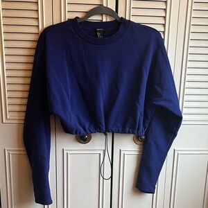 Blue Cropped Sweatshirt